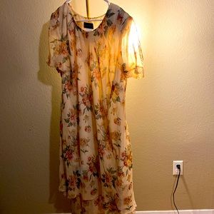 Flower Tan, summer dress by De Frantoria dress size 18/20 w
